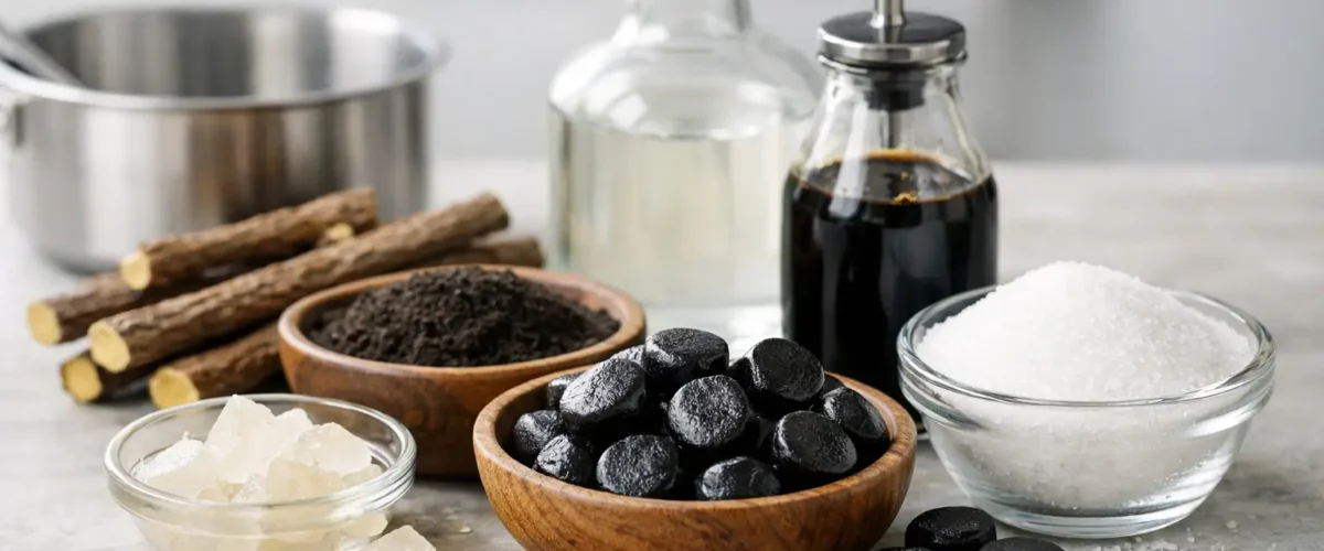 Ingredienser til lakridsbolsjer hjemme