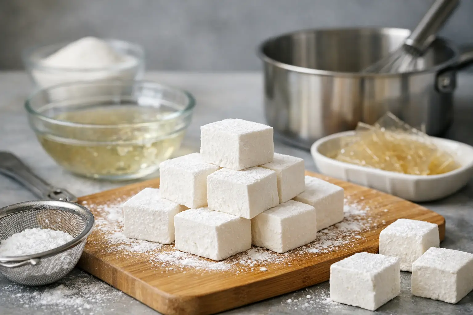 Lav skumfiduser med gelatine, der holder formen
